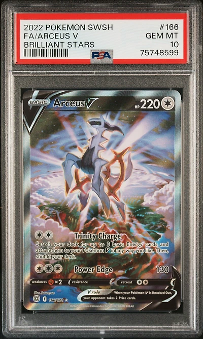2022 Pokemon Sword & Shield Brilliant Stars 166 Fa/arceus V PSA
