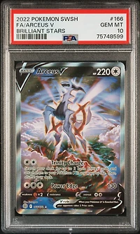 2022 Pokemon Sword & Shield Brilliant Stars 166 Fa/arceus V PSA