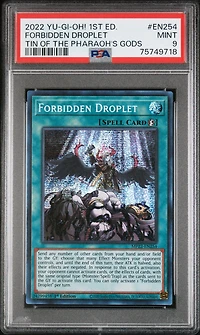 2022 Yu-gi-oh! Tin Of The Pharaoh's Gods En254 Forbidden Droplet 1st Edition PSA 9