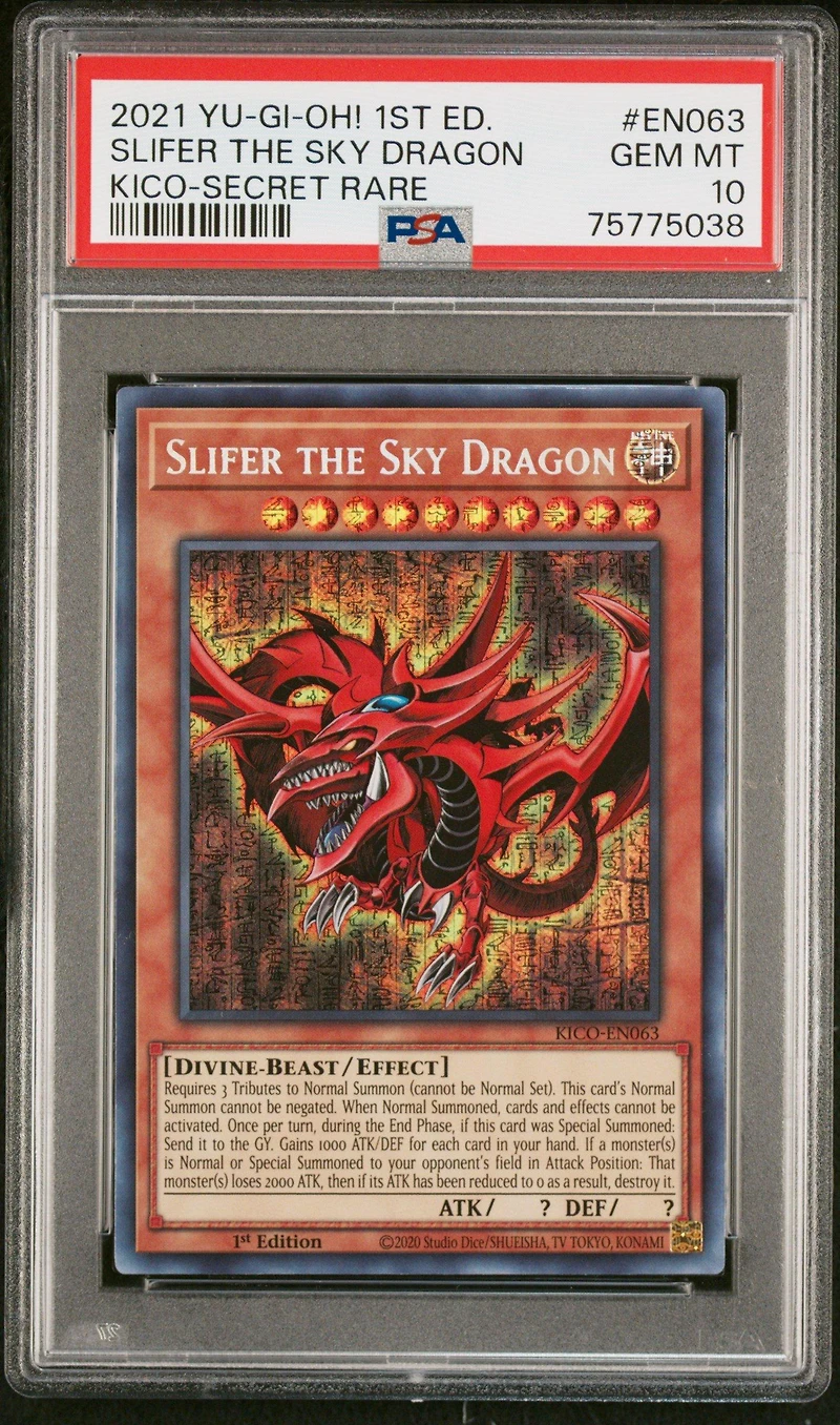 2021 Yu-gi-oh! King's Court En063 Slifer The Sky Dragon 1st Edition-secret Rare PSA 10