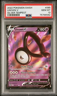 2022 Pokemon Sword & Shield Silver Tempest 065 Unown V PSA 10