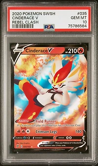 2020 Pokemon Sword & Shield Rebel Clash 035 Cinderace V PSA 10