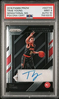 2018 Panini Prizm Sensational Signatures Sstyg Trae Young PSA 9