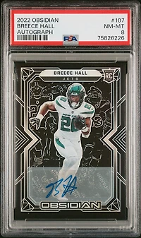 2022 Panini Obsidian 107 Breece Hall Autograph PSA 8