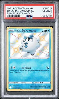 2021 Pokemon Sword & Shield Shining Fates Sv023 Galarian Darumaka-holo PSA 10