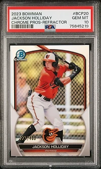 2023 Bowman Chrome Prospects Bcp20 Jackson Holliday Refractor PSA 10