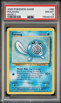 2000 Pokemon Game Base Ii 88 Poliwag PSA 8