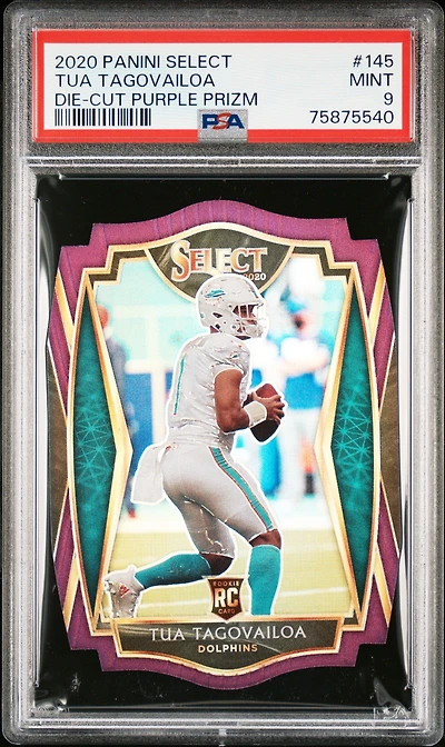 2020 Panini Select Tua Tagovailoa Die-cut Purple Prizm PSA