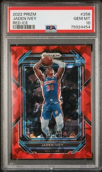 2022 Panini Prizm 256 Jaden Ivey Red Ice PSA 10