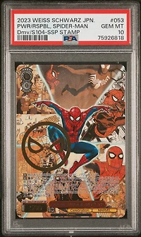 2023 Weiss Schwarz Japanese Disney100 053 With Great Power Comes Great Responsibility, Spider-man Ssp Stamp PSA 10