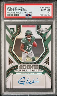 2022 Panini Certified Rookie Roll Call Signatures Rcsgw Garrett Wilson PSA 10