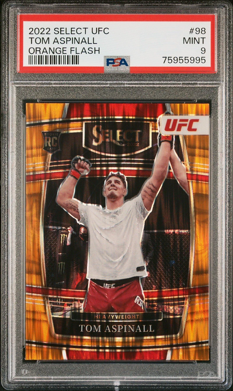 2022 Panini Select Ufc 98 Tom Aspinall Orange Flash PSA 9