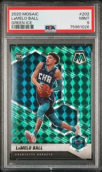 2020 Panini Mosaic 202 Lamelo Ball Green Ice PSA 9