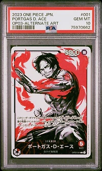 2023 One Piece Japanese Pillars Of Strength 001 Portgas D. Ace Alternate Art PSA 10