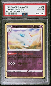 2022 Pokemon Sword & Shield Astral Radiance 057 Togekiss-reverse Foil PSA 8