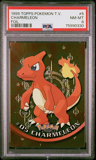 1999 Topps Pokemon Tv 5 Charmeleon Foil PSA 8