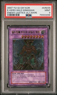 2007 Yu-gi-oh! Korean Enemy Of Justice Kr035 Elemental Hero Wild Wingman Ultimate Rare PSA 9