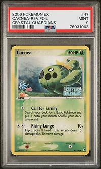 2006 Pokemon Ex Crystal Guardians 47 Cacnea-reverse Foil PSA 9
