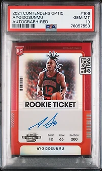 2021 Panini Contenders Optic 106 Ayo Dosunmu Autograph-red PSA 10