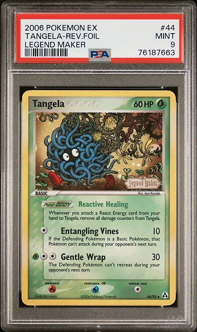 2006 Pokemon Ex Legend Maker 44 Tangela-reverse Foil PSA 9