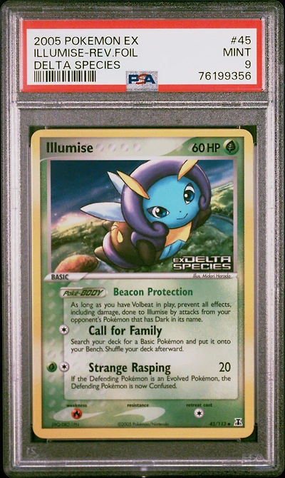 2005 Pokemon Ex Delta Species 45 Illumise-reverse Foil PSA 9