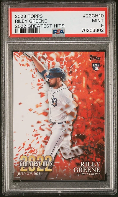 2023 Topps 2022 Greatest Hits 22gh10 Riley Greene PSA 9