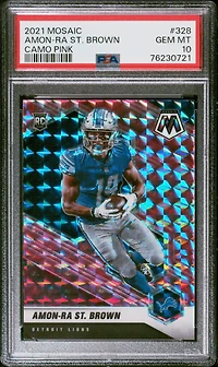 2021 Panini Mosaic 328 Amon-ra St. Brown Camo Pink PSA 10