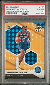 2020 Panini Mosaic 208 Immanuel Quickley Orange Fluorescent PSA 10