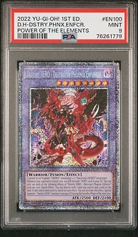 2022 Yu-gi-oh! Pote-power Of The Elements En100 Destiny Hero-destroyer Phoenix Enforcer 1st Edition PSA 9