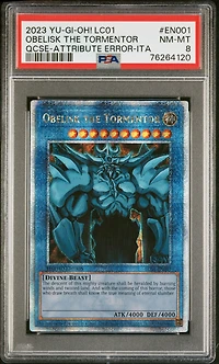 2023 Yu-gi-oh! Lc01-legendary Collection: 25th Anniversary Edition En001 Obelisk The Tormentor Quarter Century Secret Rare-attribute Error-italian PSA