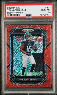 2022 Panini Prizm 313 Treylon Burks Red Shimmer PSA 10
