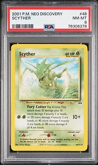 2001 Pokemon Neo Discovery 46 Scyther PSA 8