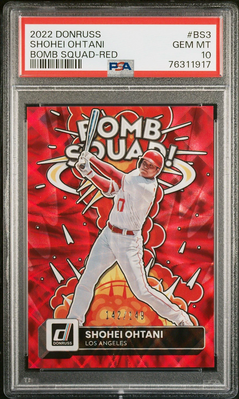 2022 Panini Donruss Bomb Squad Bs3 Shohei Ohtani Red PSA 10