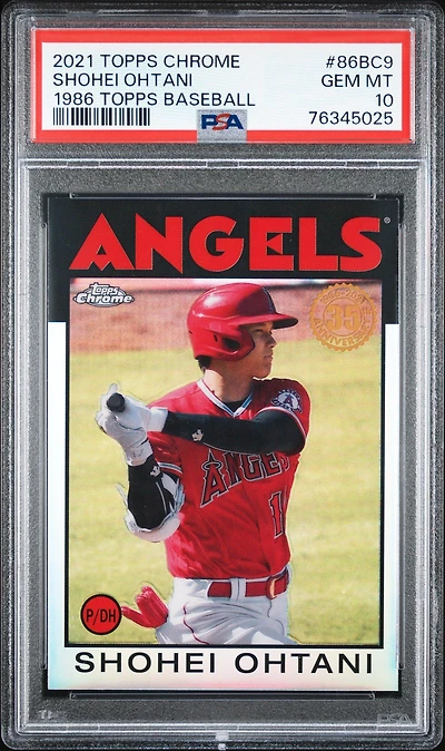 2021 Topps Chrome 1986 Topps Baseball 86bc9 Shohei Ohtani PSA 10