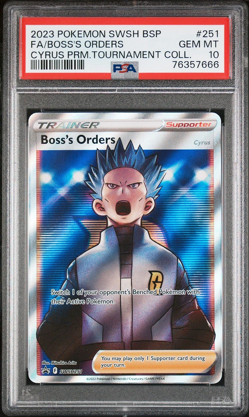 2023 Pokemon Swsh Black Star Promo 251 Fa/boss's Orders PSA 10