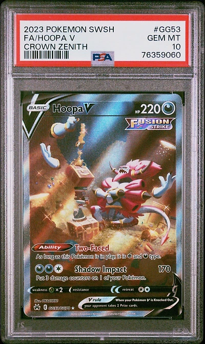 2023 Pokemon Sword And Shield Crown Zenith Gg53 Fa/hoopa V PSA 10
