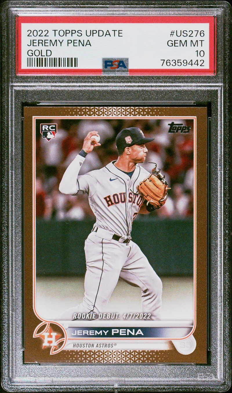 2022 Topps Update Us276 Jeremy Pena Gold PSA 10