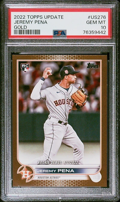 2022 Topps Update Us276 Jeremy Pena Gold PSA 10
