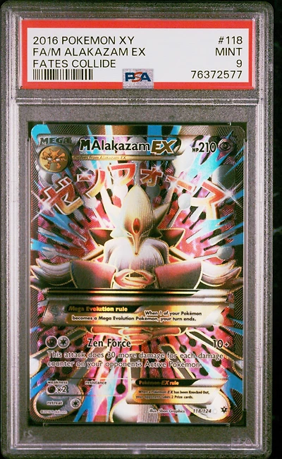 2016 Pokemon Xy Fates Collide 118 Fa/m Alakazam Ex PSA 9