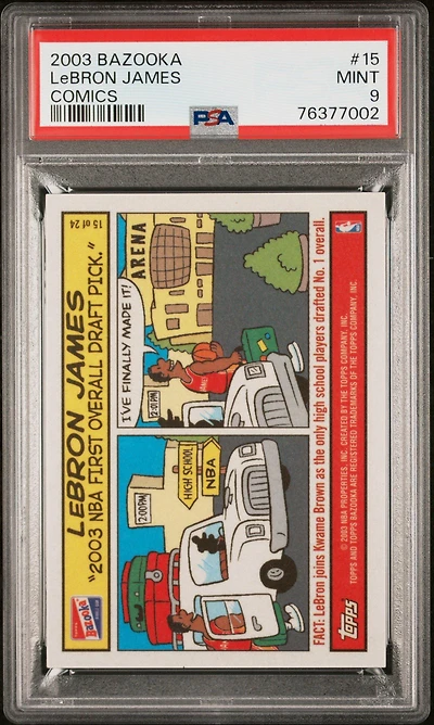 2003 Bazooka Comics 15 Lebron James PSA