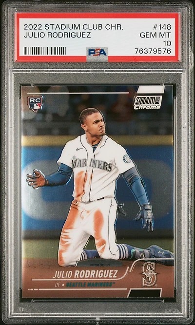 2022 Topps Stadium Club Chrome 148 Julio Rodriguez PSA 10