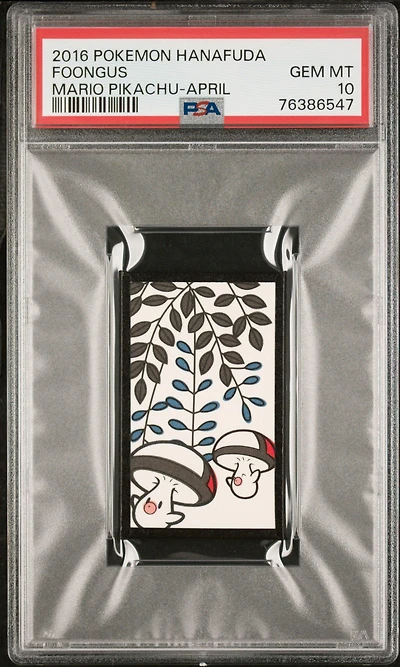 2016 Pokemon Hanafuda Mario Pikachu  Foongus April PSA 10