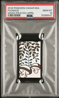 2016 Pokemon Hanafuda Mario Pikachu  Foongus April PSA 10