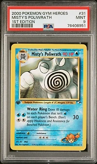 2000 Pokemon Gym Heroes 31 Misty's Poliwrath 1st Edition PSA 9