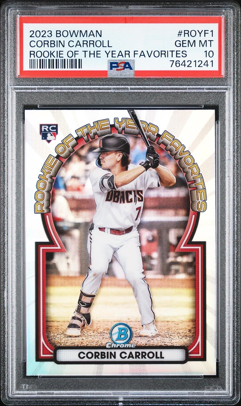 2023 Bowman Rookie Of The Year Favorites Royf1 Corbin Carroll PSA 10