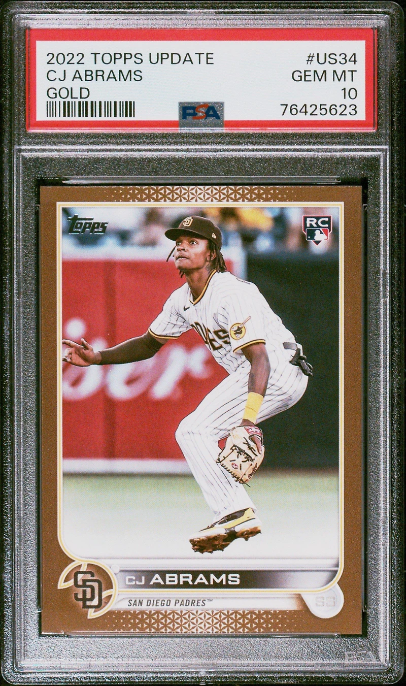 2022 Topps Update Us34 Cj Abrams Gold PSA 10