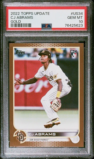 2022 Topps Update Us34 Cj Abrams Gold PSA 10