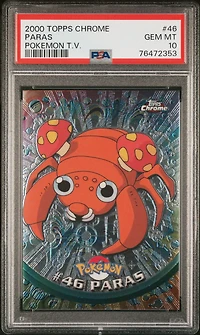 2000 Topps Chrome Pokemon T.v. 46 Paras PSA 10