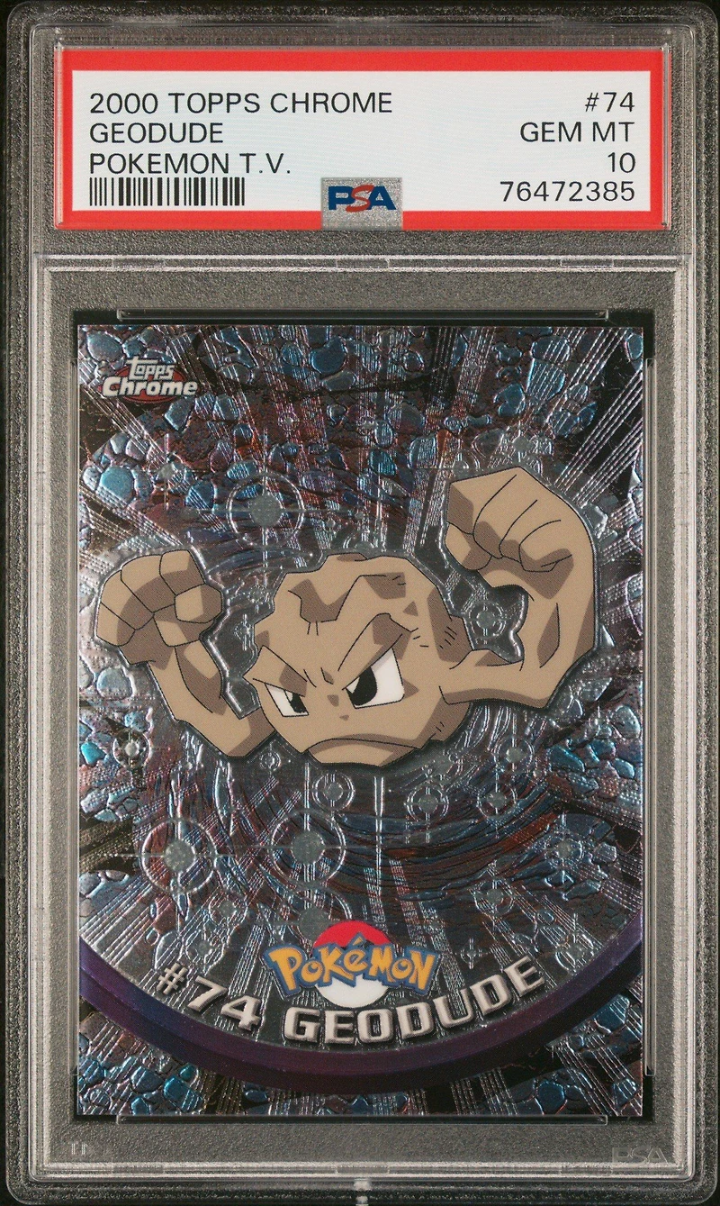 2000 Topps Chrome Pokemon T.v. 74 Geodude PSA