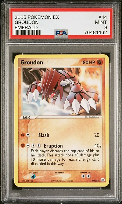2005 Pokemon Ex Emerald 14 Groudon PSA 9